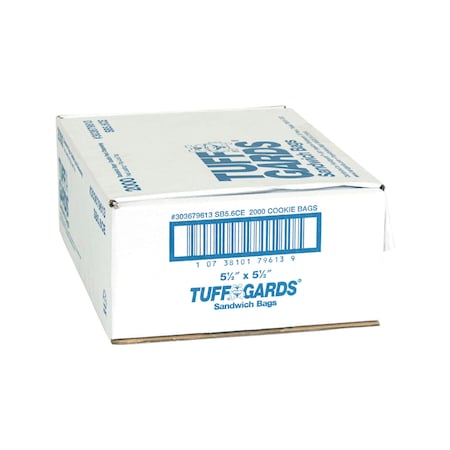 Tuffgards 5.5"x5.5" High Density Clear Saddle Printed Cookie Bag, PK2000 303679613